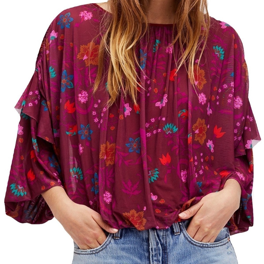 Free People Top Blouse Floral